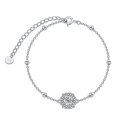 wholesale 925 Sterling Silver Round Cut Moissanite Charm Bracelet for Women-0-0