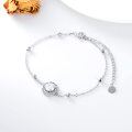 wholesale 925 Sterling Silver Round Cut Moissanite Charm Bracelet for Women-0-2