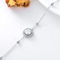 wholesale 925 Sterling Silver Round Cut Moissanite Charm Bracelet for Women-0-3