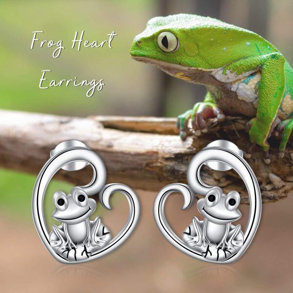 Sterling Silver Frog Earrings-2