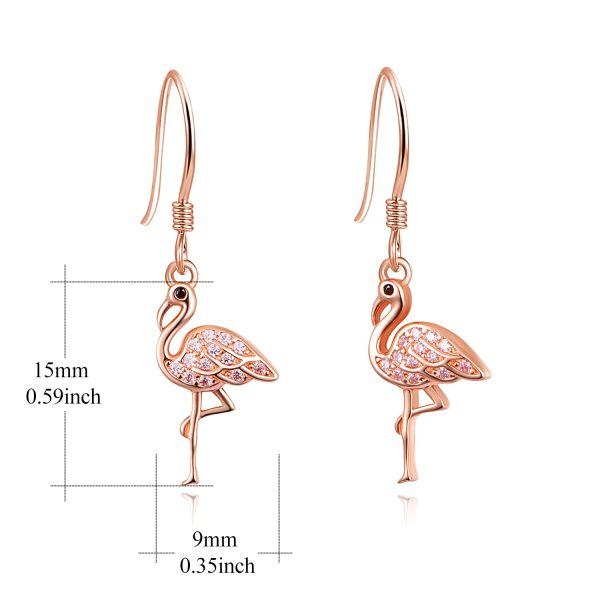 Sterling Silver Flamingo Earrings-1