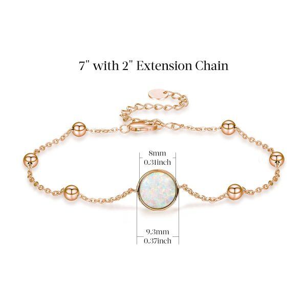 Sterling Silver Opal Charm Bracelets-1