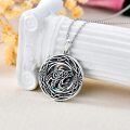 wholesale 925 Sterling Silver Round Abalone Shell Raven Pendant Necklace for Women-0-1