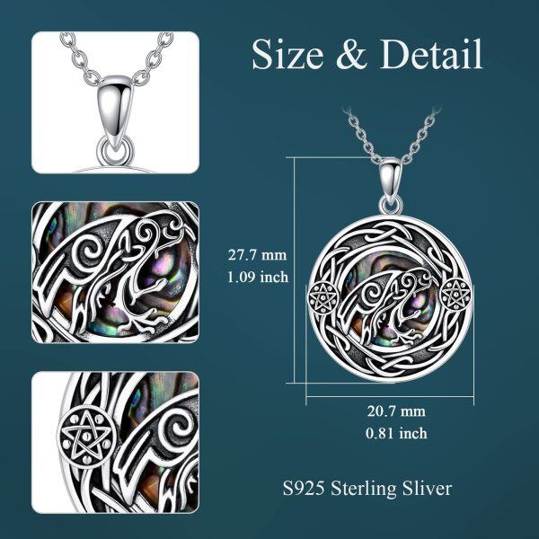 Sterling Silver Raven Pendant Necklace-3