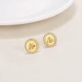 wholesale Gold-Plated 925 Sterling Silver Round Honeycomb Bee Stud Earrings for Women-0-1