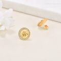 wholesale Gold-Plated 925 Sterling Silver Round Honeycomb Bee Stud Earrings for Women-0-2