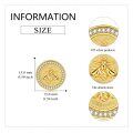 wholesale Gold-Plated 925 Sterling Silver Round Honeycomb Bee Stud Earrings for Women-0-3