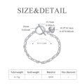 wholesale 925 Sterling Silver Heart Toggle Clasp Paperclip Chain Bracelet for Women-0-1
