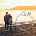wholesale 925 Sterling Silver Heart Toggle Clasp Paperclip Chain Bracelet for Women-0-2