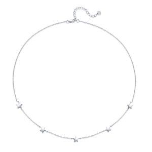 Sterling Silver Minimalist Thin Stars Choker Necklace -0