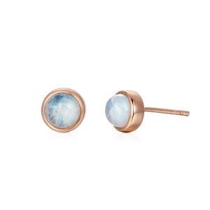 Sterling Silver Delicate 5mm Moonstone Stud Earrings-0