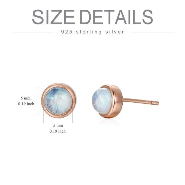 Sterling Silver Delicate 5mm Moonstone Stud Earrings-3