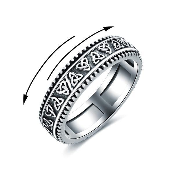 Sterling Silver Anxiety Ring Spinner Rings-0