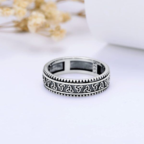 Sterling Silver Anxiety Ring Spinner Rings-2