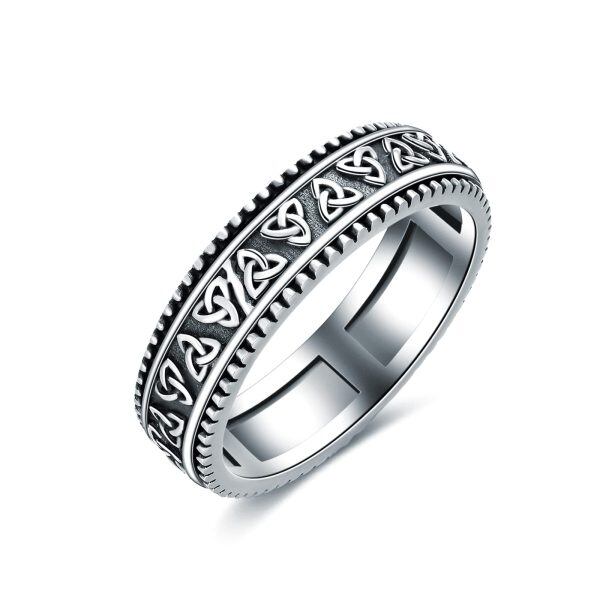 Sterling Silver Anxiety Ring Spinner Rings-5