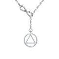 wholesale 925 Sterling Silver Infinity Triangle Circle Pendant Lariat Necklace for Women-0-0