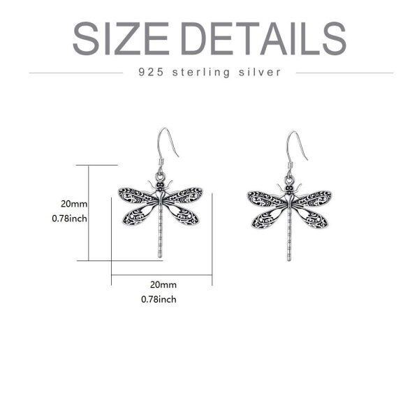 Sterling Silver Dragonfly Dangle Earrings -1