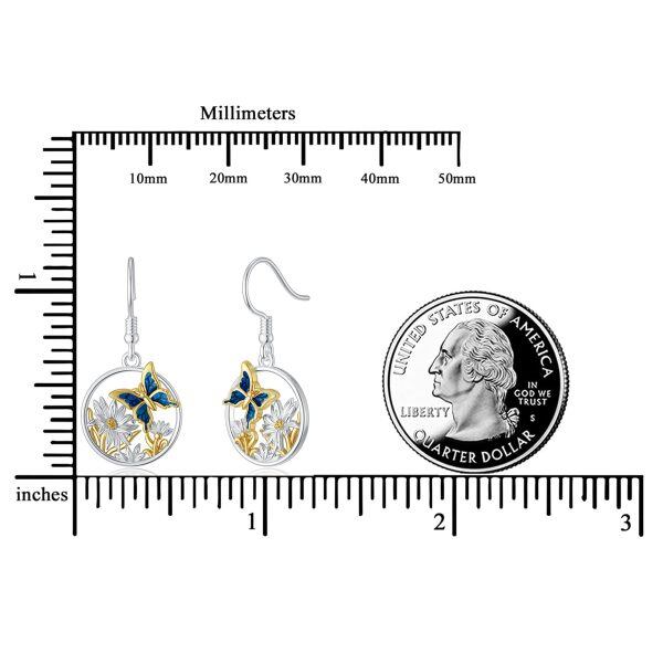 Sterling Sliver Butterfly Dangle Drop Earring-4