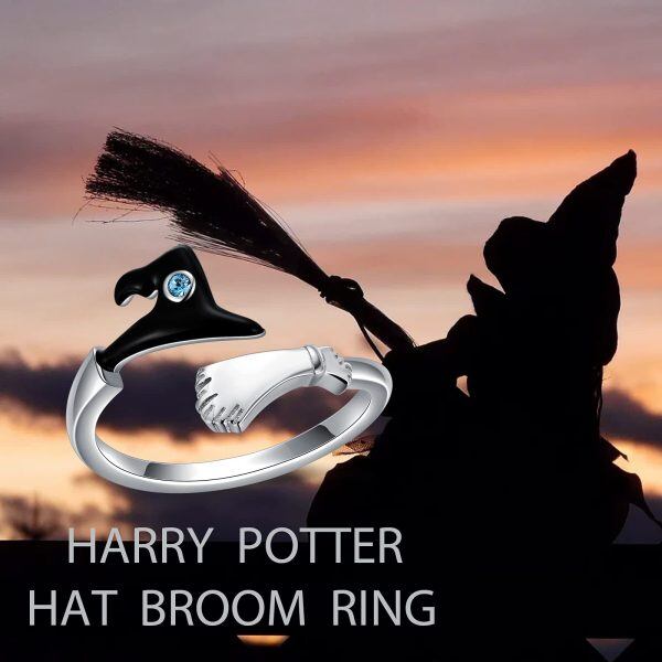 Sterling Silver Witch Broomstick Ring -4