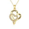 wholesale 14K Gold Always In My Heart Double Interlocking Hearts Pendant Necklace for Women-0-0