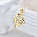 wholesale 14K Gold Always In My Heart Double Interlocking Hearts Pendant Necklace for Women-0-2