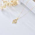 wholesale 14K Gold Always In My Heart Double Interlocking Hearts Pendant Necklace for Women-0-3