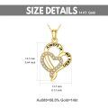 wholesale 14K Gold Always In My Heart Double Interlocking Hearts Pendant Necklace for Women-0-4