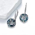 wholesale 925 Sterling Silver Blue Crystal Dragon Dangle Earrings for Women-0-4