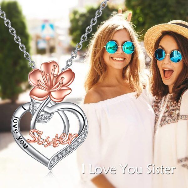 Sterling Silver Sister Necklace-1