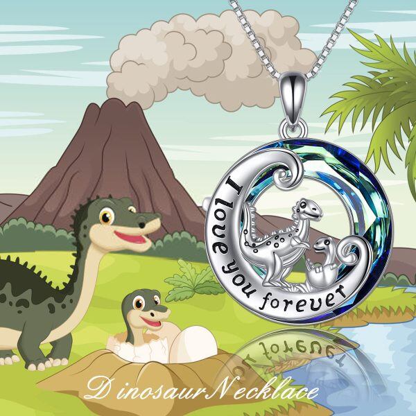 Sterling Silver Dinosaur Necklace-1