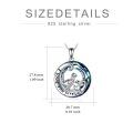 wholesale 925 Sterling Silver Dinosaur Pendant with Blue Crystals and I Love You Forever Inscription Necklace for Women-0-5