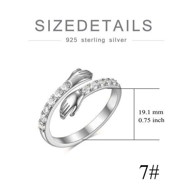 Sterling Silver Hug Rings-3