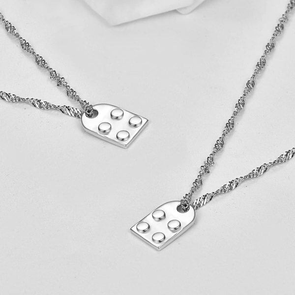 Sterling Silver Brick Necklace -4