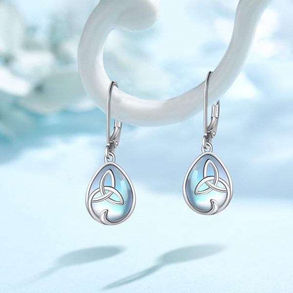 Sterling Silver Celtic Moonstone Earring -2