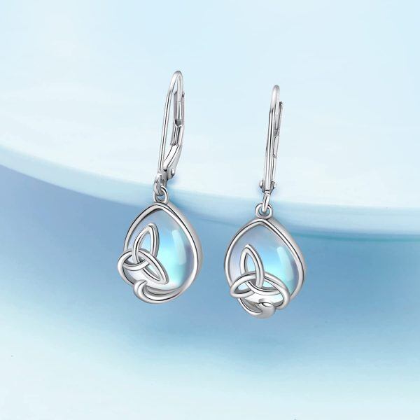 Sterling Silver Celtic Moonstone Earring -3