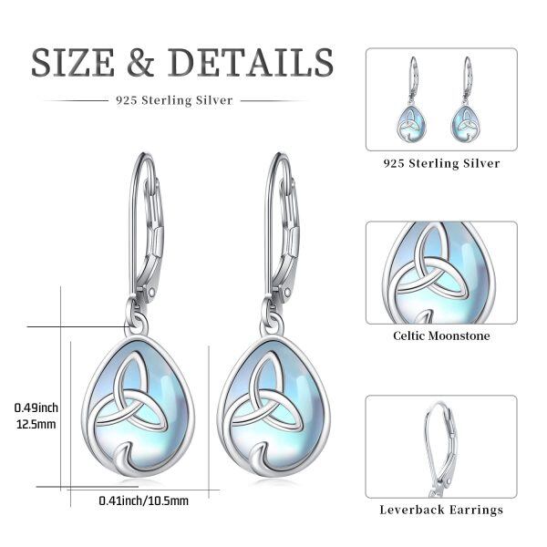 Sterling Silver Celtic Moonstone Earring -4