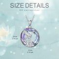 wholesale 925 Sterling Silver Round Cut Purple Crystal Phoenix Pendant Necklace for Women-0-4