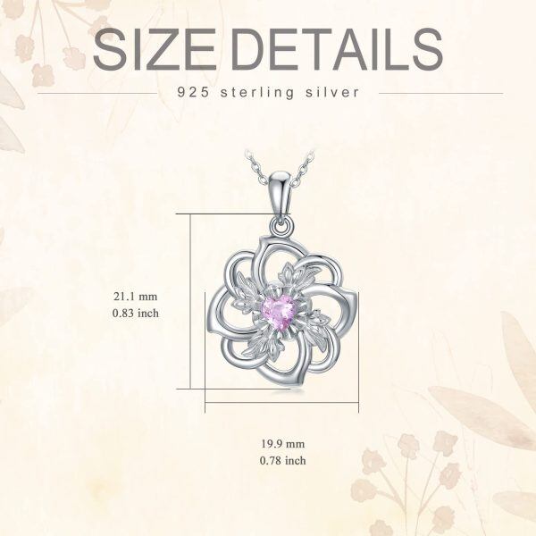 Sterling Silver Lotus Flower Necklace-3