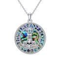 wholesale 925 Sterling Silver Abalone Shell Viking Thor's Hammer Pendant Necklace for Women-0-0