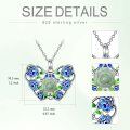 wholesale 925 Sterling Silver Butterfly Shape Green Jade Pendant Necklace for Women-0-3