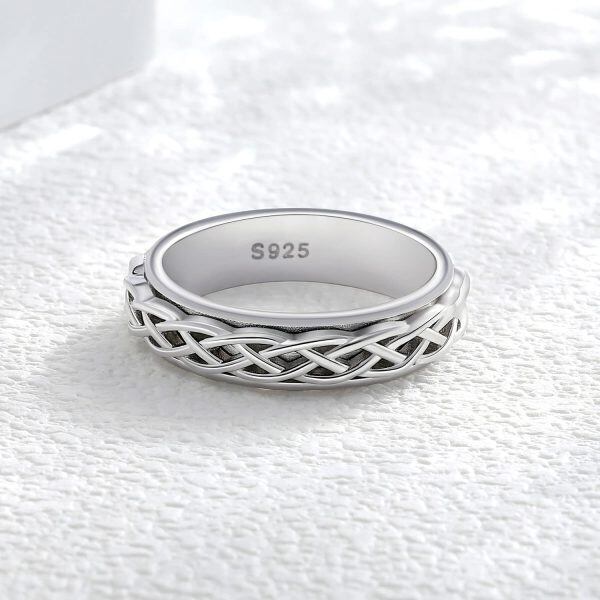 Sterling Silver Relieve Spinner Rings -4