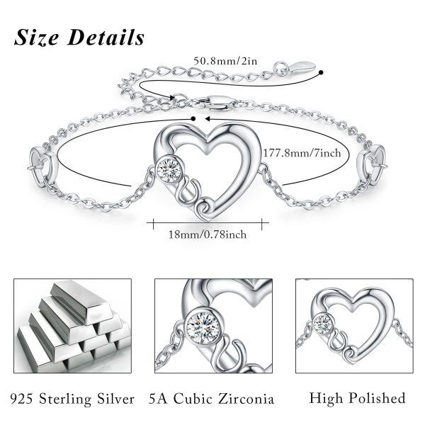 Sterling Silver Love Charm Bracelet-5