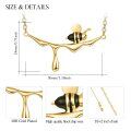 wholesale Gold-Plated 925 Sterling Silver Dripping Honey Bee Pendant Necklace for Women-0-3