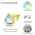 wholesale 925 Sterling Silver Blue Mother of Pearl Triangle Studs 6mm Hypoallergenic Jewelry for Women Girls-0-3