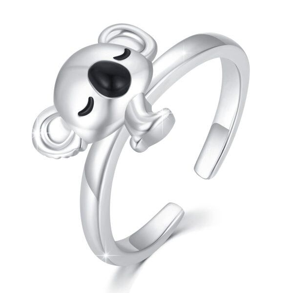 Sterling Silver Cute Koala Earrings -0