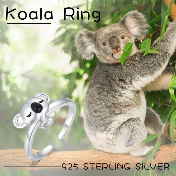 Sterling Silver Cute Koala Earrings -5