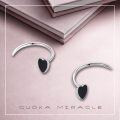 wholesale 925 Sterling Silver Heart-Shaped Black Stone Stud Earrings for Women-0-5