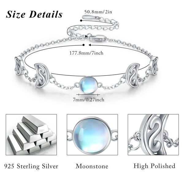 Sterling Silver Moon Phase Bracelet -3