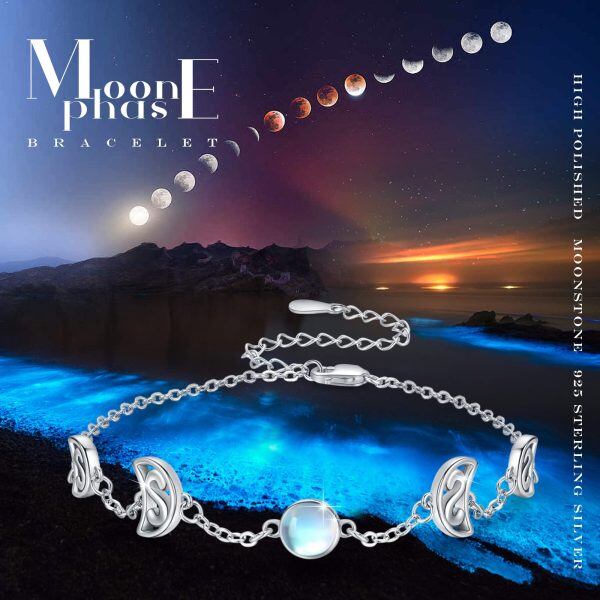 Sterling Silver Moon Phase Bracelet -5