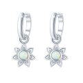 wholesale 925 Sterling Silver Opal Flower Drop Earrings for Women - Wholesale Jewelry-0-0